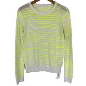 A.L.C. Neon Stripe Lightweight Knit Pullover Sweater